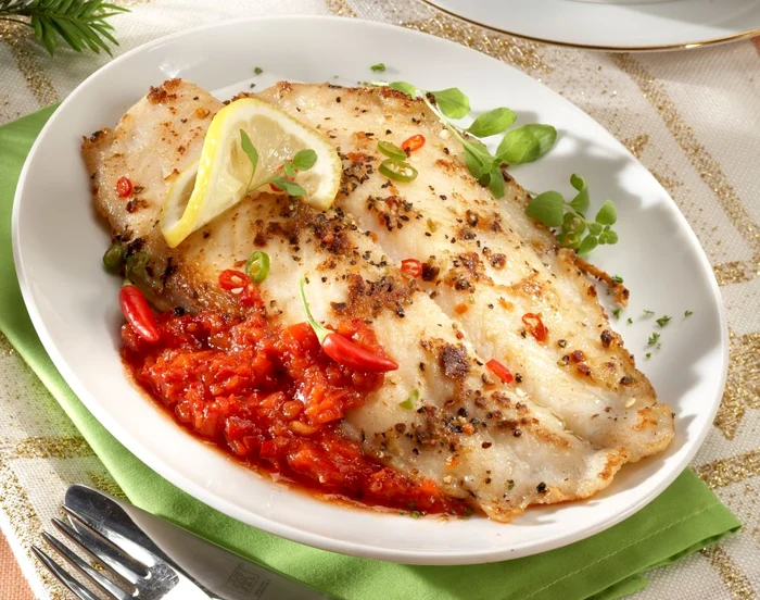 Roast pangasus with garlic herbal sauce jpeg