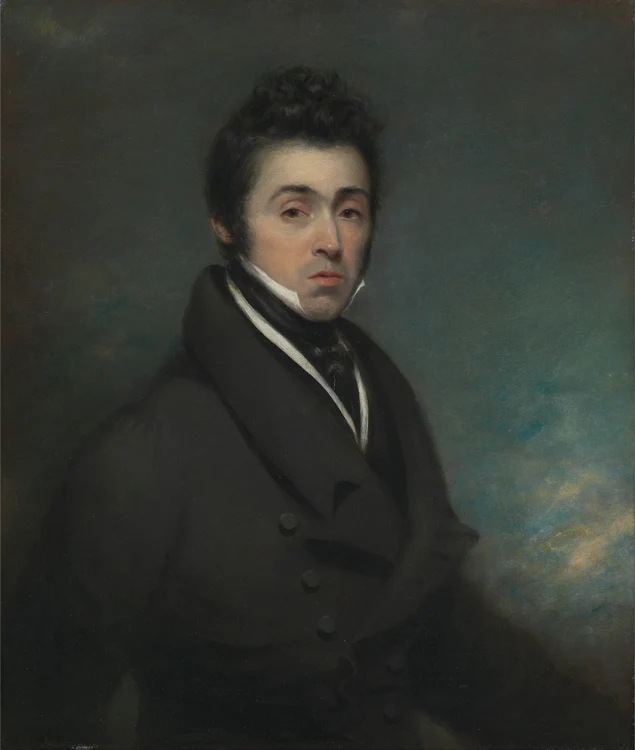 Un anonim purtând o cravată la începutul sec. al XIX-lea. Portret de George Chinnery