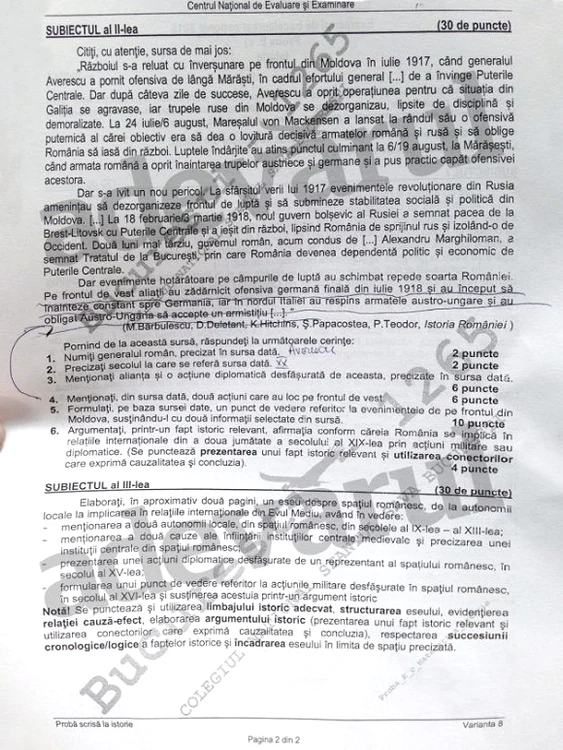 Bac 2015 Rezolvare Subiecte Istorie