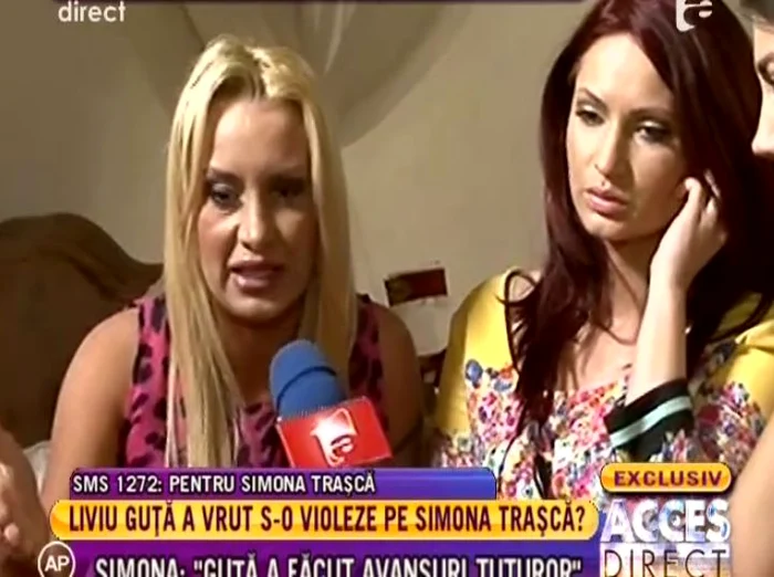 Simona Traşcă şi Maria, prietena care se afla cu ea în cameră când le-a atacat Liviu Guţă (FOTO ACCES DIRECT)