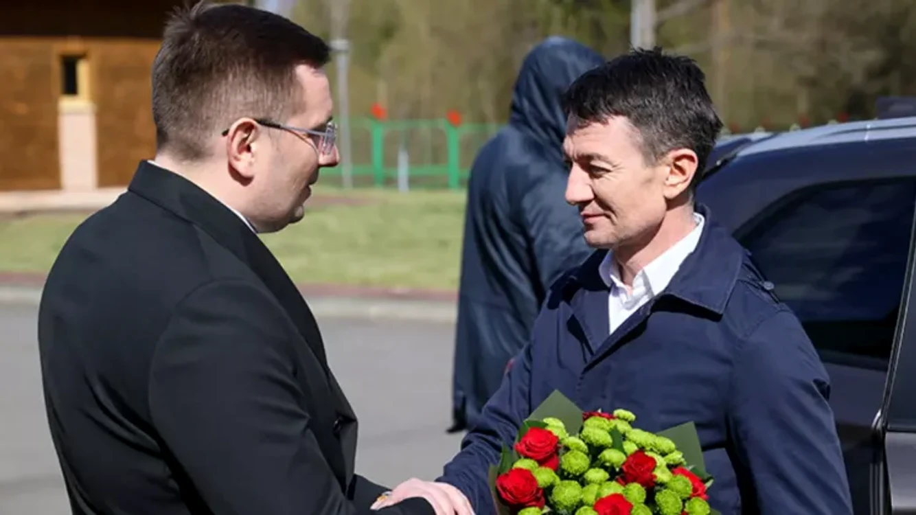 Alexandru Bălan la primirea în Belarus FOTO: belta.by
