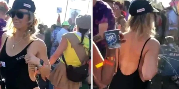 Femeie stropeşte cu lapte mulţimea la un festival rave FOTO Ozzy Man
