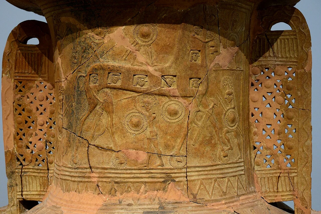 Calul Troian, reprezentat pe Vasul din Mykonos (© Zde / Wikimedia Commons)