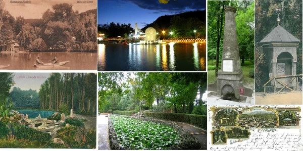 Parcul Zăvoi din Râmnicu Vâlcea - de ieri şi de azi - Foto colaj