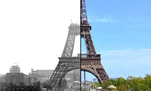 Turnul Eiffel (Paris): 1888 vs prezent jpeg