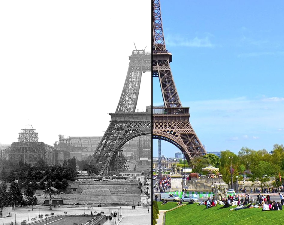 Turnul Eiffel (Paris): 1888 vs prezent
