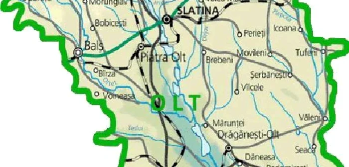 Judeţul Olt se întinde pe o suprafaţă de 5507 km²