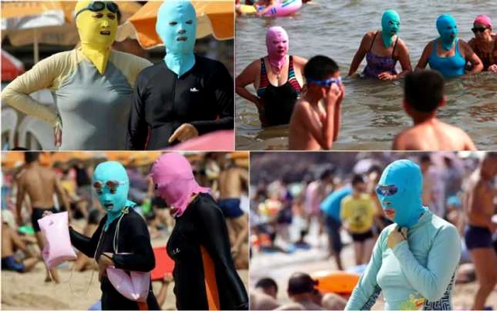 Fakini, masca preferată de chinezi la plajă FOTO www.amusingplanet.com