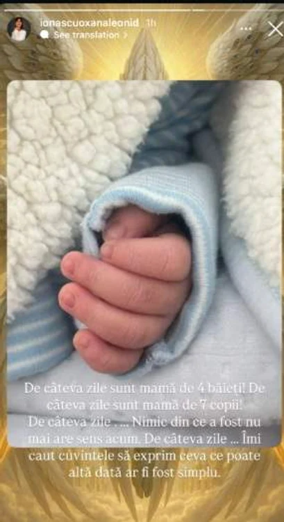 Roxana Ionașcu a născut - Foto: captură social media 