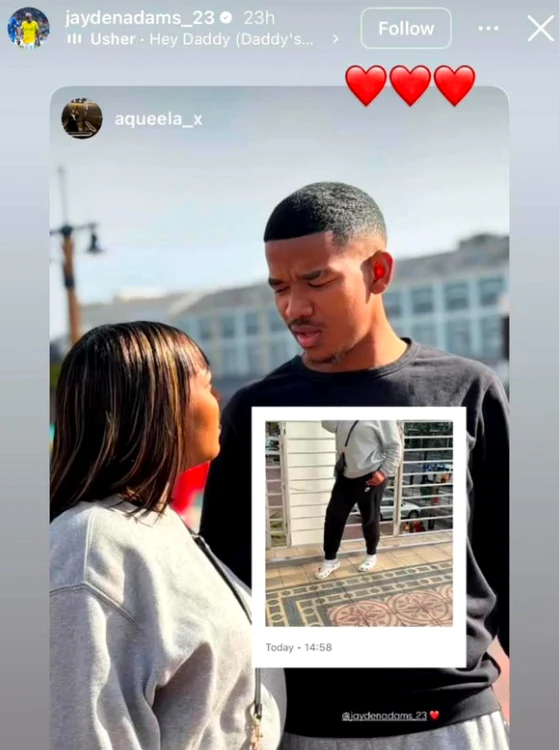 Jayden Adams, alături de partenera sa  Foto/Instagram @jaydenadams_23