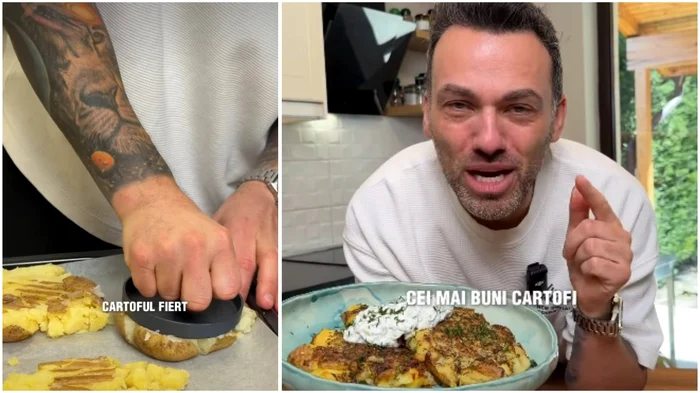 Rețeta de cartofi la cuptor oferită de chef Ștefan Popescu - Foto: colaj Click! (Instagram)