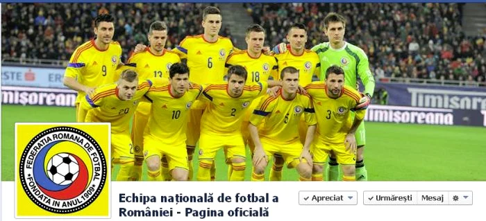 Pagina de facebook a naţionalei
