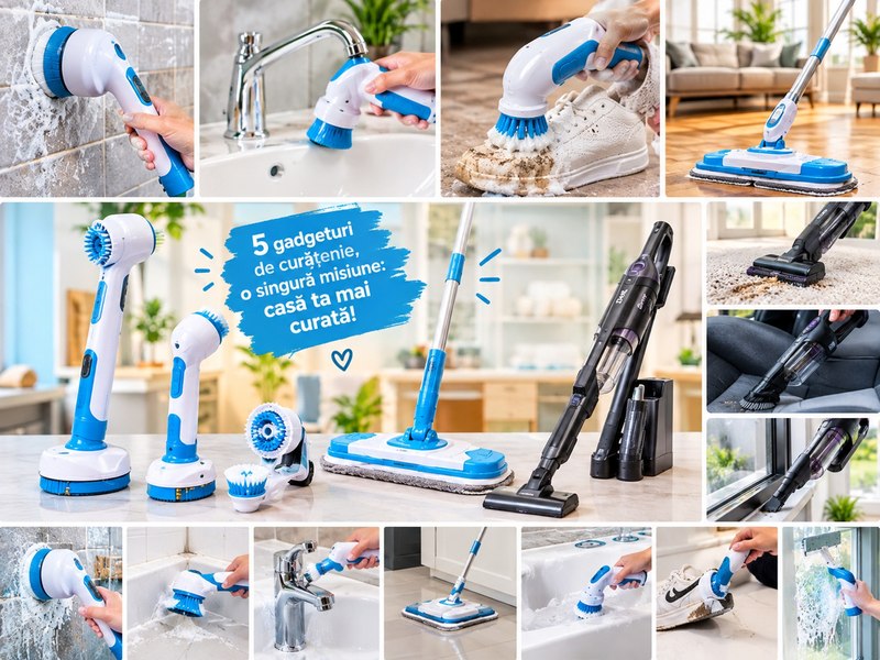 Ce gadgeturi de curățenie merită banii? 5 soluții ingenioase care îți ușurează treburile casnice și îți economisesc timpul, pentru o casă impecabilă