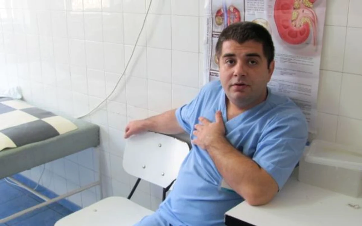 Ionuţ Purcaru, unul dintre medicii care şi-au expus lucrările ştiinţifice la Atena. 