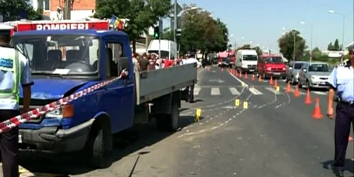 Accidentul s-a produs pe sensul de intrare în oraş, pe Şoseaua Chitila
