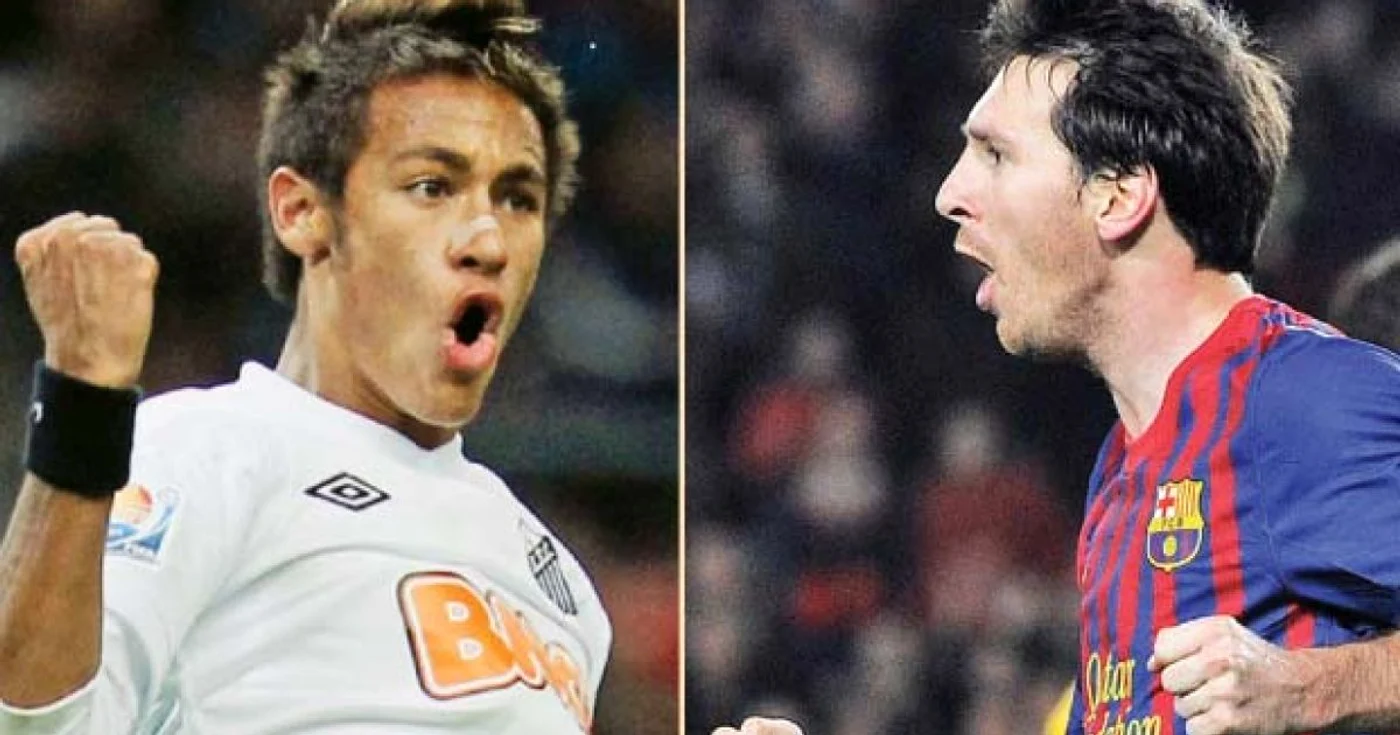Neymar, 19 ani, FC Santos şi Messi, 24 de ani, Barcelona