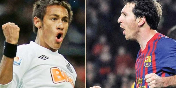 Neymar, 19 ani, FC Santos şi Messi, 24 de ani, Barcelona