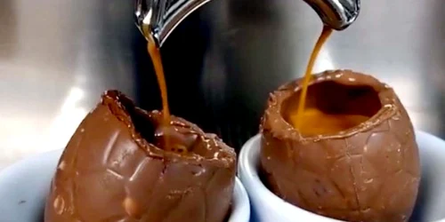 cafea in oua de ciocolata