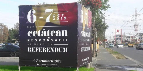 Banner pro-referendum pentru anul 2019