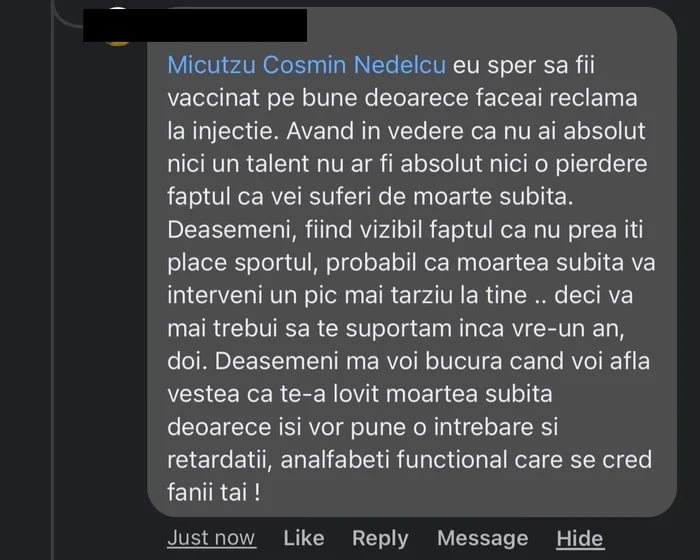 Comentariul primit de Micutzu