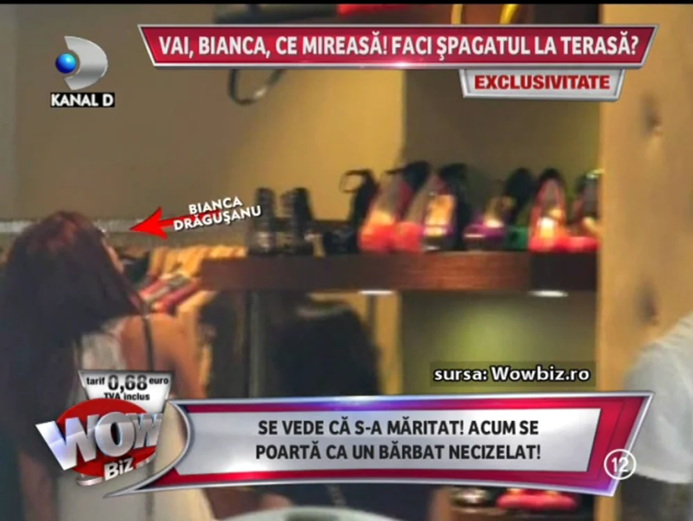 Bianca s-a uitat la mai multe perechi de pantofi, dar nu a cumpărat nici una (captură: WOWbiz)