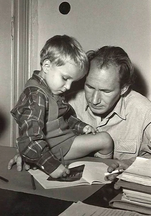 Traian T. & Traian Coșovei, cca. 1958, fotografie din arhiva familiei 