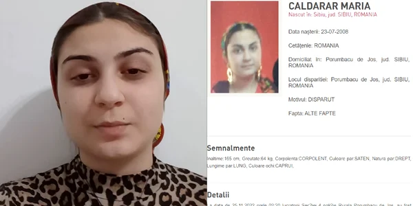Maria Căldărar dată dispărută la câteva luni după ce a fost răpită din Sibiu Foto colaj jpg