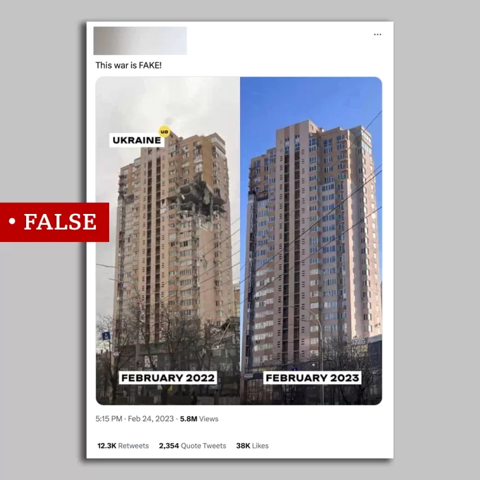 Blocul din Kiev nu a fost niciodată bombardat FOTO BBC
