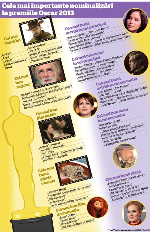 infografie nominalizati oscar 2013