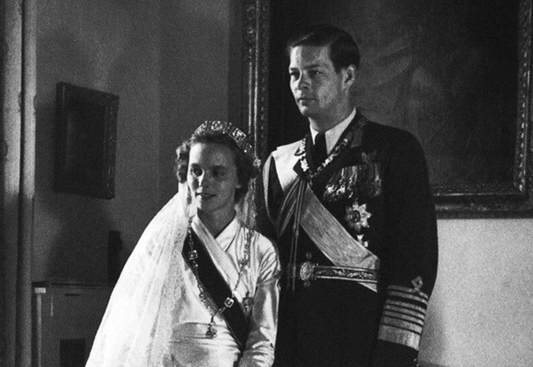 Regele Mihai I al României și Regina Ana în ziua nunții