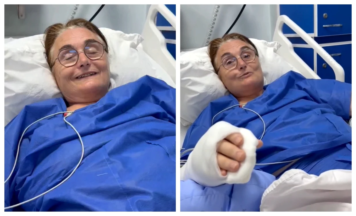 Femeia este internată în spital