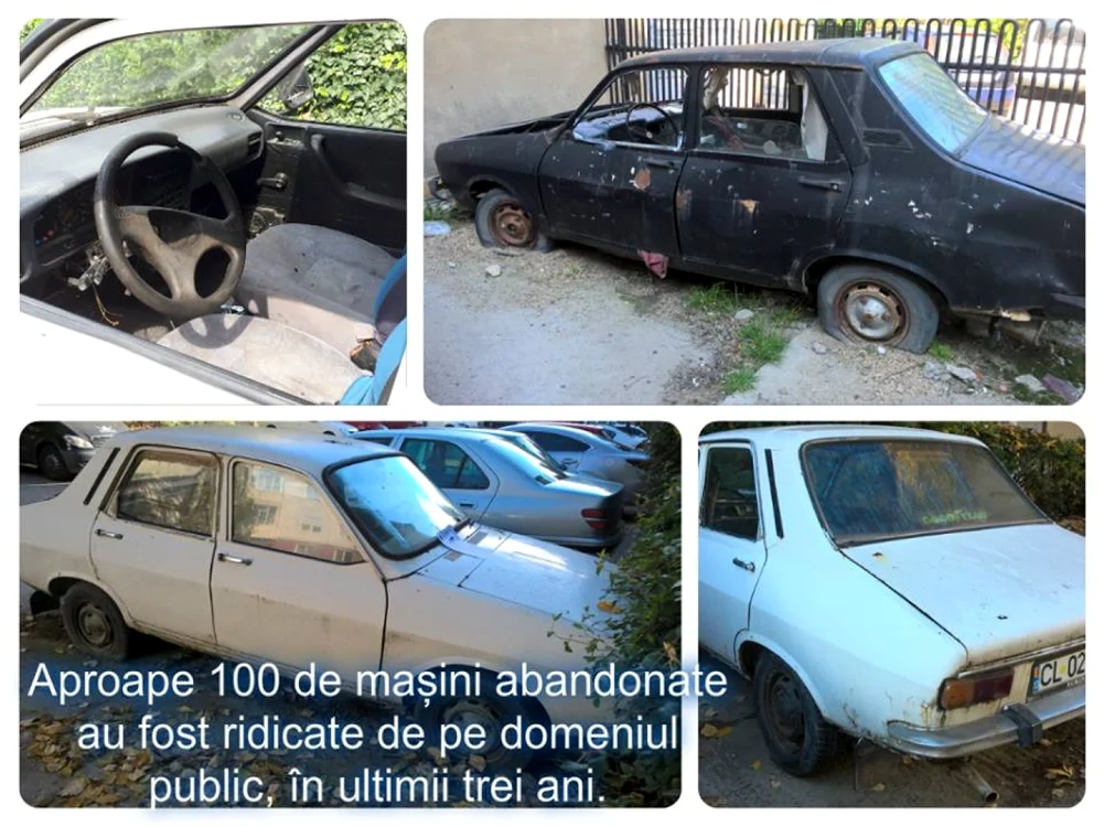 Maşinile abandonate au fost ridicate de pe domeniul public FOTO Facebook/PMC