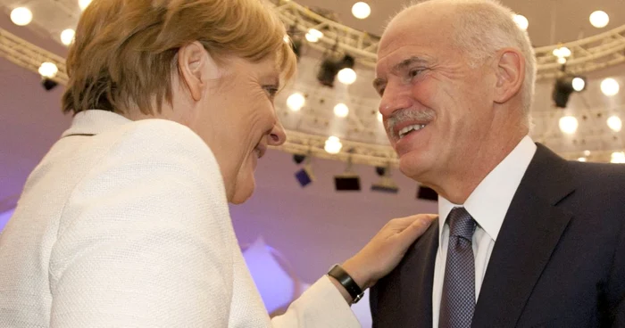  Cancelarul german Angela Merkel şi premierul grec Papandreou  