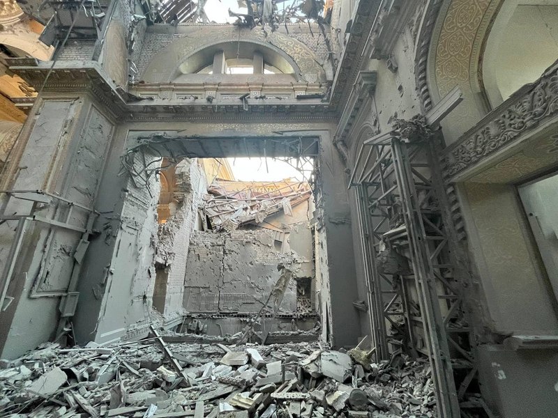 Imagini cu catedrala ortodoxă Schimbarea la Față din Odessa serios avariată după atacurile rusești cu rachete FOTO