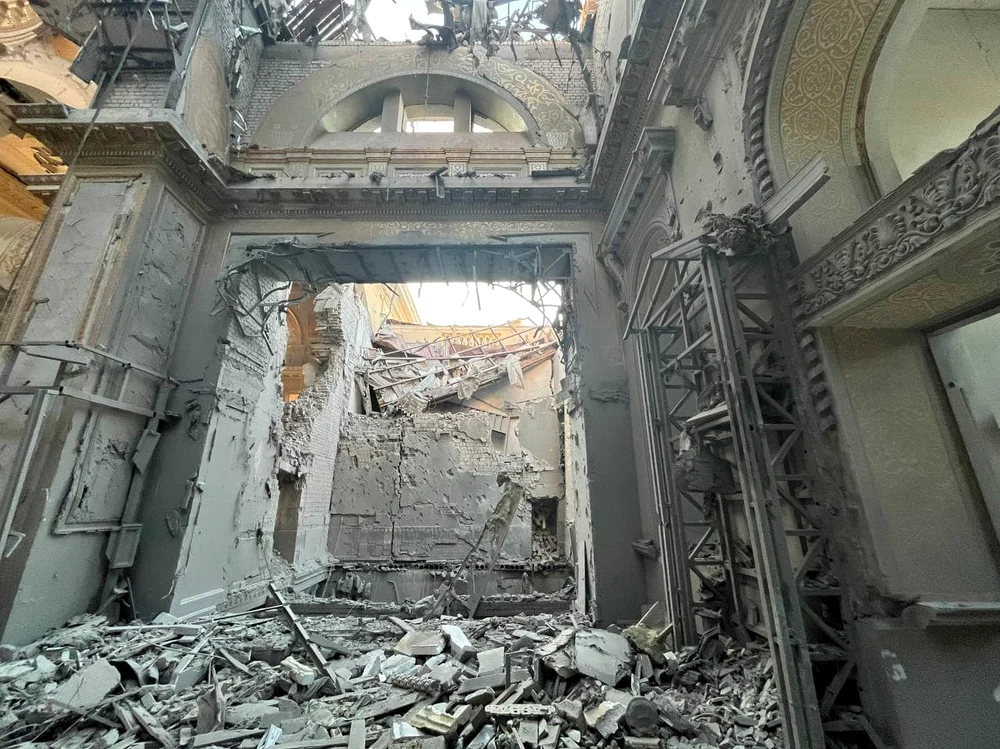 Catedrala „Schimbarea la Faţă” din Odesa, după atac