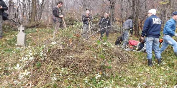 voluntari in cimitirul de la bata FOTO Corina Macavei 