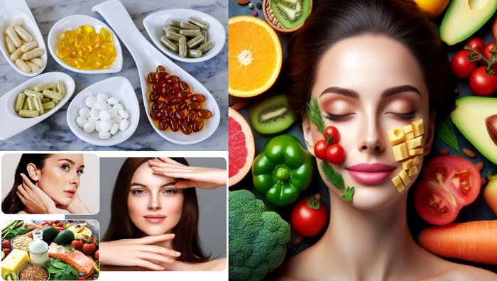 Vitamine și nutrienți esențiali pentru o piele sănătoasă și strălucitoare Colaj DMS