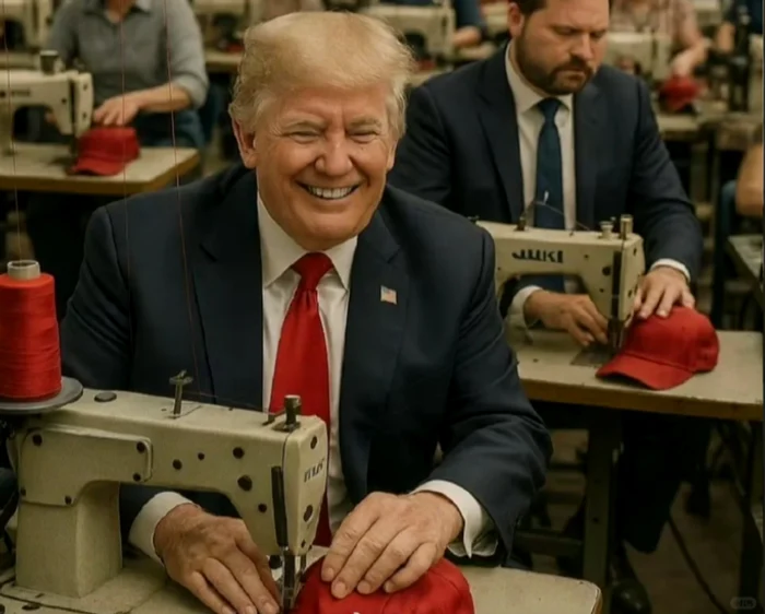 Trump, într-o fabrică de confecții FOTO: captura video