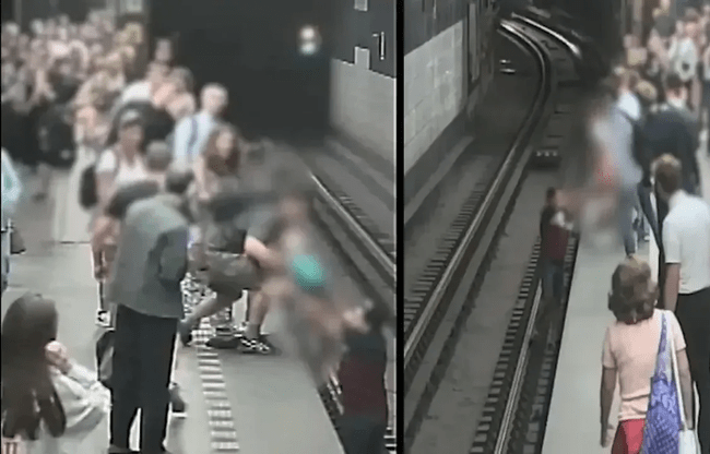 Un copil de șapte ani, cu ochii în telefon, a căzut pe șinele metroului. Un pasager l-a salvat în ultima clipă