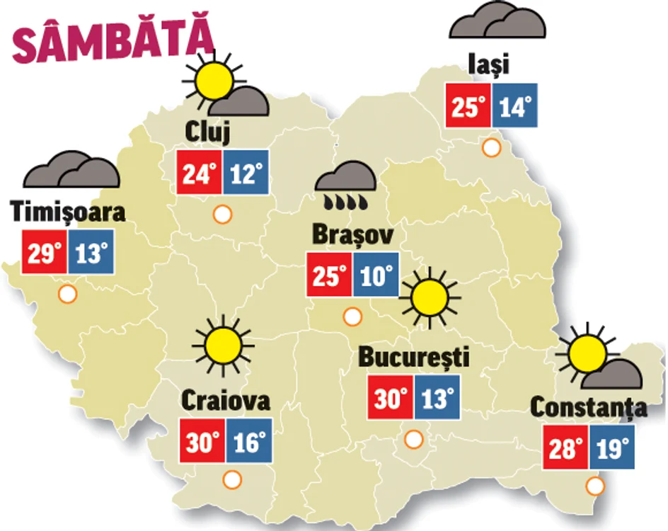 Astăzi vremea va fi însorită și caldă în majoritatea regiunilor