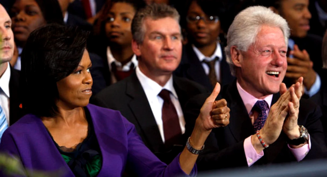 Michele Obama se află în competiţia premiilor Grammy împreună cu Bill Clinton. FOTO Associated Press