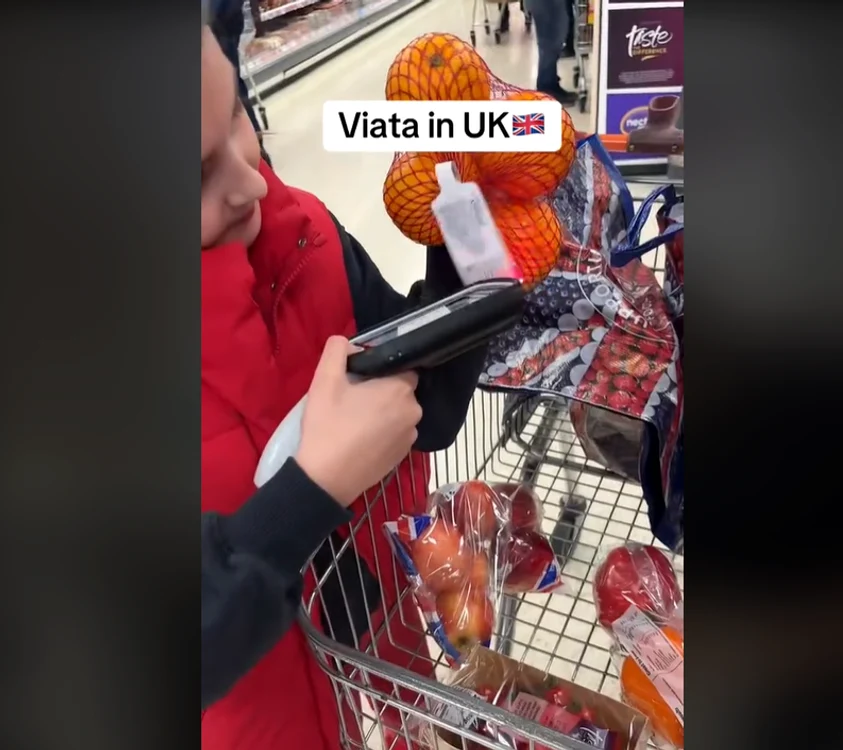 Familia Danei cheltuiește 1000 lire pe lună pe mâncare. FOTO: captură video TikTok