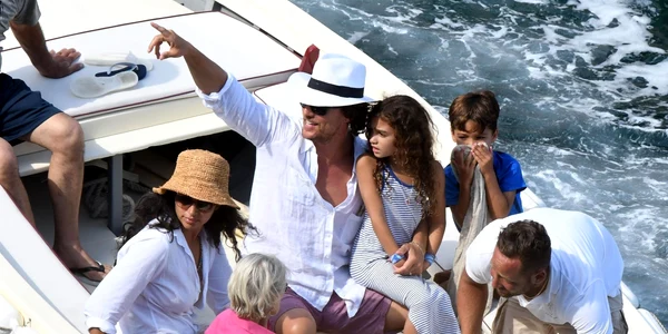 *EXCLUSIVE* *WEB MUST CALL FOR PRICING* Matthew McConaughey and his family on holiday in the Amalfi Coast jpeg