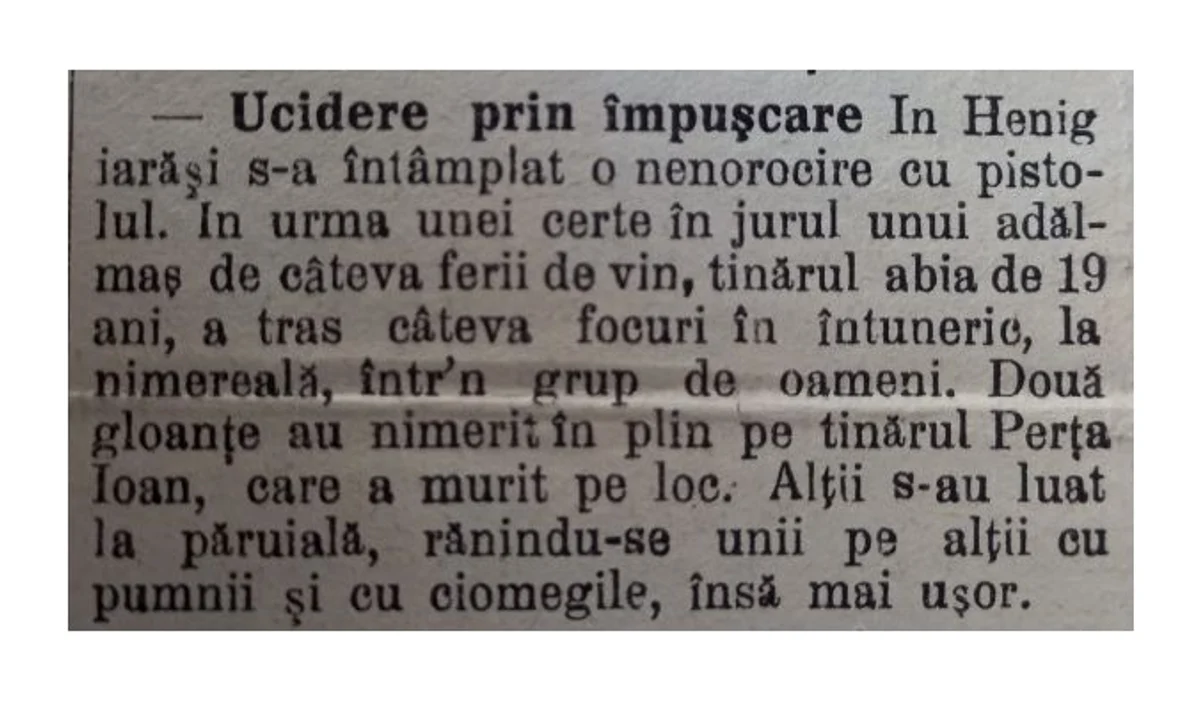 Articolul publicat în ziarul din Alba Iulia FOTO Arhivele Naționale Alba
