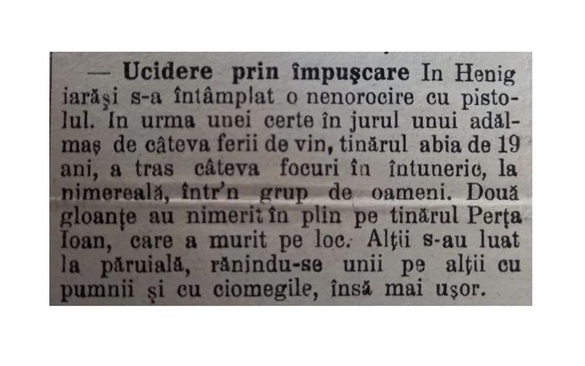 Articolul publicat în ziarul din Alba Iulia (foto: Arhivele Naționale Alba)
