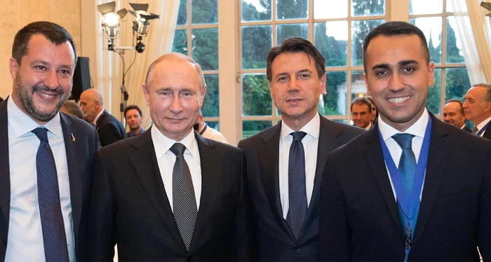 Putin alături de importanți lideri italieni. Foto: Twitter/ Russian Embassy in Italy