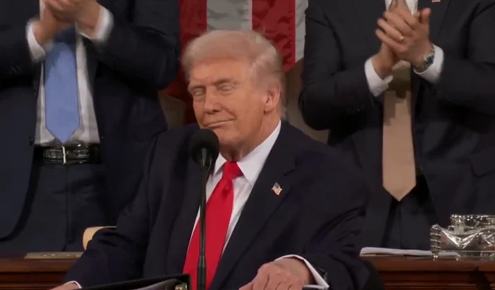 Trump aplaudat de republicani în timpul discursului său despre Starea Uniunii. Foto: captură FoxNews