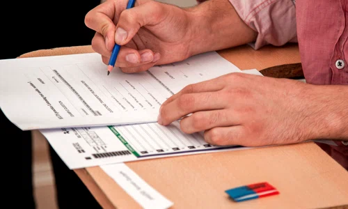 taking examination job application form filling jpg