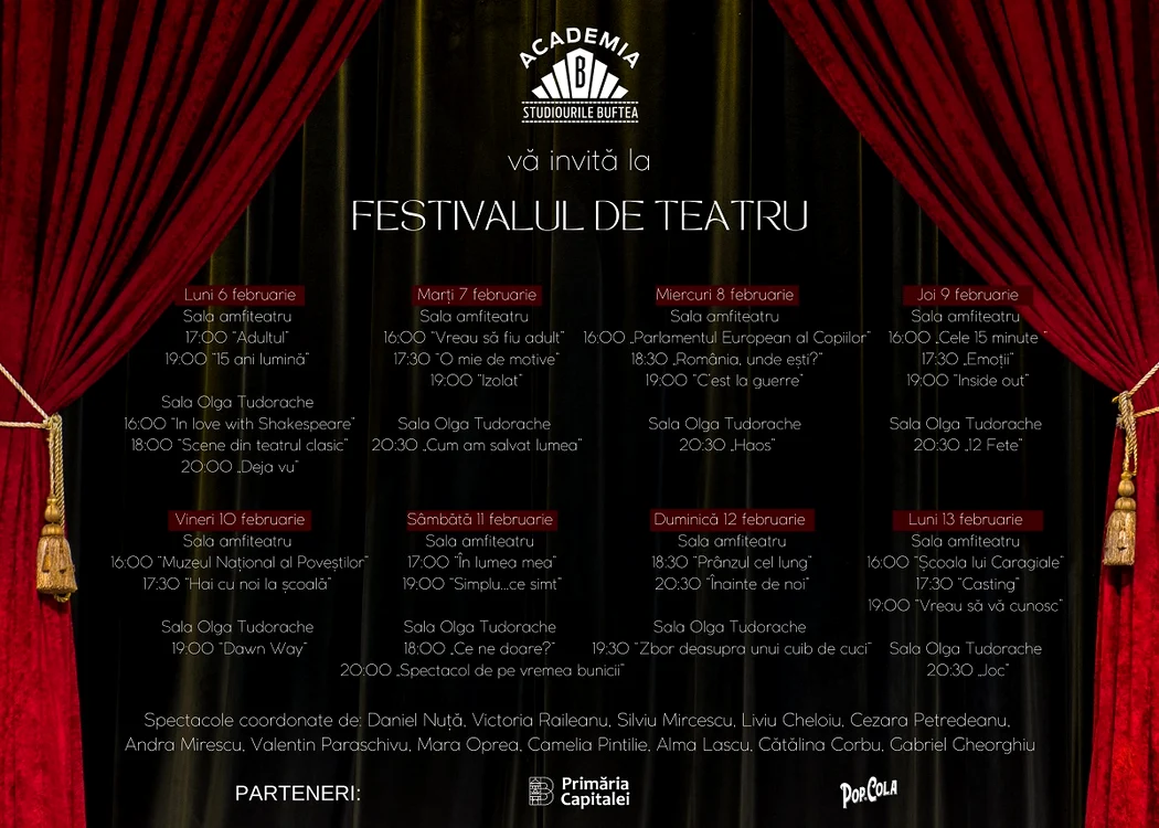 Programul complet al Festivalului de Teatru
