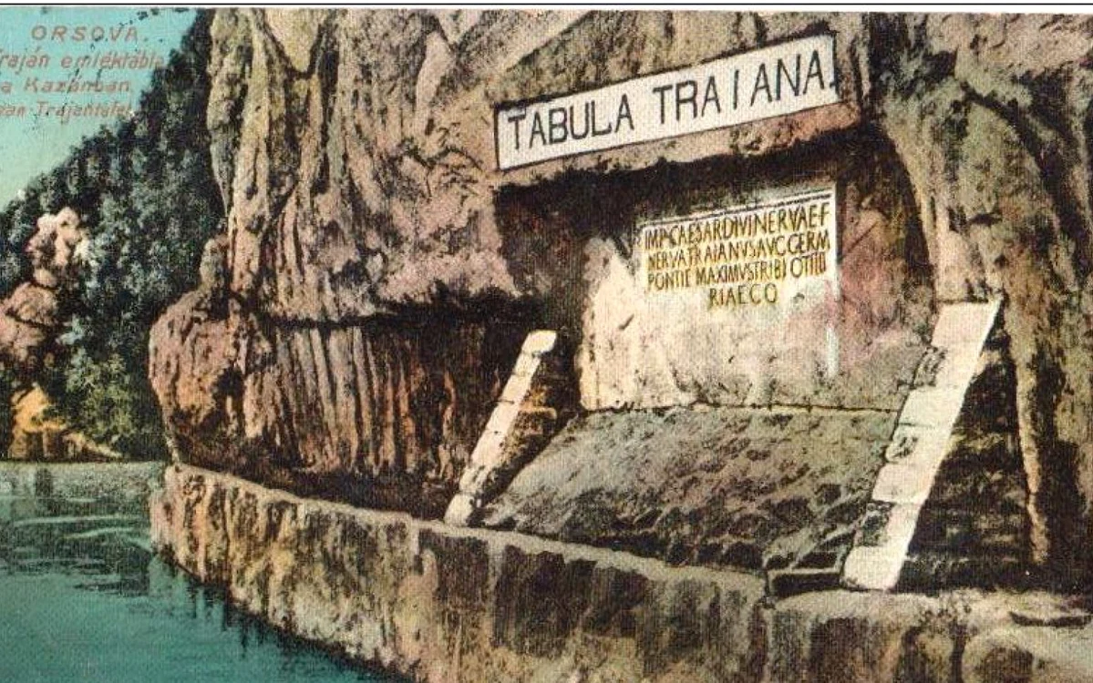 Tabula Traiana în secolul al XIX-lea. Ilustrată. delcampe.net. 